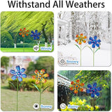 Wind Spinners Outdoor, 2 Pack Metal Pinwheels, Decorative Wind Sculptures & Spinners, Kinetic Windmill for Patio, Garden, Yard, Porch Decor