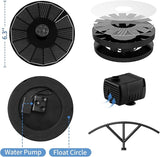 Pleneal 2W Solar Fountain Pump - Upgraded Solar Fountain for Bird Bath with 6 Nozzles, Outdoor solar Water Pump for Garden, Pond, Pool