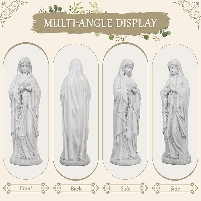 Virgin Mary Praying Statue, Outdoor 30 Inch Tall Large Religious Garden Statue, Blessed Mother Outdoor Statue, Virgen De Guadalupe Statues for Yard, Patio, Home Decor
