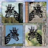 WADORN Giraffe Metal Garden Decor Stakes, Animals Iron Outdoor Tree Silhouette Stake for Tree Yard Garden Patio Metal Art Outdoor Sculpture Decor Gift for Housewarming Home Art Decor