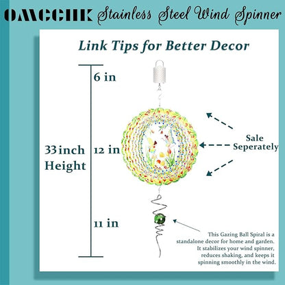 Wind Spinner Fairy Flower Hanging, 12In Stainless Steel Spinfinity Wind Spinner, Wind Chimes for Outside, 3D Kinetic Sculpture Suncatcher, Metal Yard Art Ornament, Outdoor Garden Decor, Nana Gifts