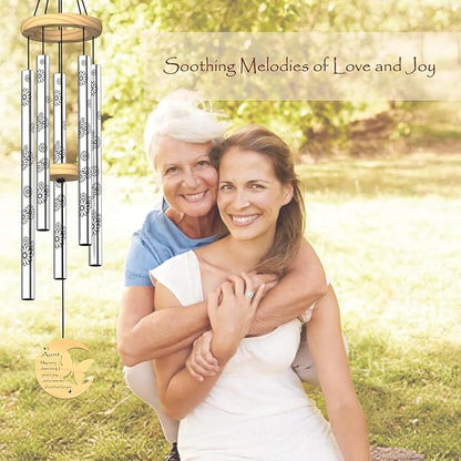 Aunt Gifts, Birthday Gifts for Aunt from Niece Nephew, 32" Butterfly Daisy Modern Wind Chimes, Best Aunts Ever Gift for Women Birthday Mother's Day, Garden Home Decor (for Aunt)