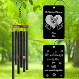 Personalized Custom Wind Chimes Memorial Engraved Gifts for Loss of Loved One Mother Dad Mom Dog Pet Customized Outdoor Sympathy Wind Chimes with Photo Text