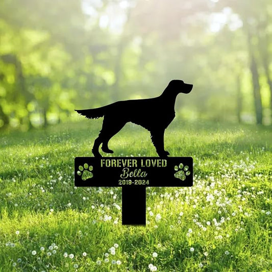 Custom Gordon Setter Metal Memorial Garden Stake Personalized Pet Grave Marker Name Sign Remembrance Stake Decor Sympathy Dog Loss,Outdoor Statues for Yard Garden Lawn Patio Pathway Grave.