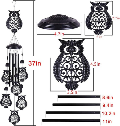Owls Wind Chimes Outdoor Decoration, Mobile Wind Catcher, Retro Owl Wind Bells, Memorial Wind Chime, Blessing Windchime for Home, Balcony, Yard, Room, Xmas, Party, Indoor, Garden Decor, Gifts for Mom