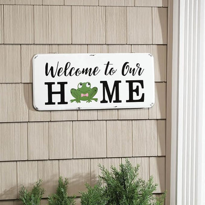 Welcome Magnetic Seasonal Stake, Includes 12 Magnets, Durable Metal - Measures 23 1/2" Wide x 10 1/2" High, by Fox River Creations