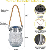 Solar Lantern Outdoor, 2 Pack Hanging Solar Lights Outdoor Waterproof, Upgraded 60 LED Lanterns Decorative Outdoor Garden Decor for Yard Pathway Patio Christmas Halloween, Warm White, ‎LD01