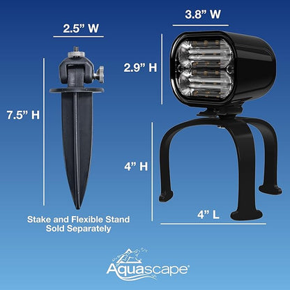 Aquascape 8-Watt Wide-Angle Submersible Warm White Underwater LED Light for Ponds & Water Features, 84077