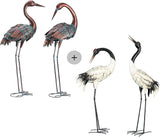 chisheen Crane Garden Statues Outdoor Metal Heron Yard Art Bird Sculpture for Lawn Patio Large Size