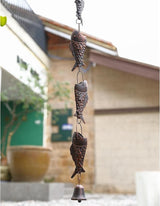 Antique Bronze Rain Chain with Rainbow Trout for Heavy Rain, Functional and Decorative Replacement Downspout Chain for Outside, Rain Catcher Chain for Gutters, 8.5FT