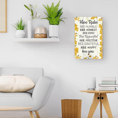Cusde Hive Rules Metal Tin Sign Bee Humble Retro Decor Bee Honest Wall Decor Bee Kind Honey Decoration Vintage Wall Art for House Cabin Yard Backyard Outdoor Poster Gifts 12x8 Inches