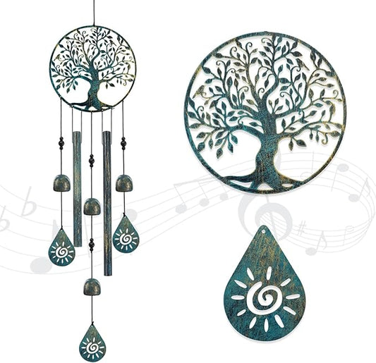 Wind Chimes for Outside Tree of Life Wind Chimes Windchimes Outdoors Tree of Life Wind Chimes for Outside Gifts for Mom, Grandma, Daughter, Decoration for Home, Garden, Patio, Backyard