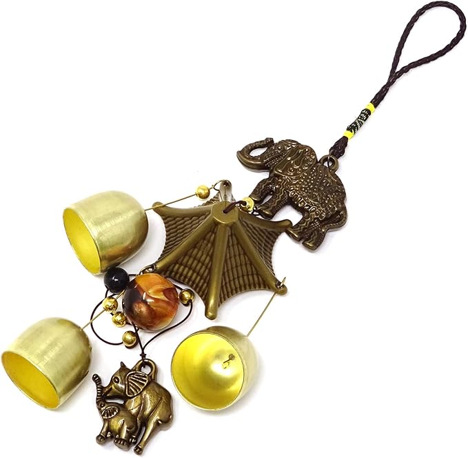 Honbay Vintage Feng Shui Wind Bell Lucky Wind Chime for Home or Garden Decoration (Elephant)
