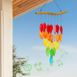 Glass Wind Chimes，Wind Chimes for Outside，Colorful Wind Chime 28" Garden Chimes for Home Patio, Housewarming Gifts for New House, Gift for Unisex