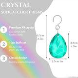 H&D HYALINE & DORA 10pcs Bauhinia Crystal Suncatcher Prisms Chandelier Beads Replacement 38mm Hanging Crystals Ornament Pendant for Window Wedding Party Decor,Cyan Blue