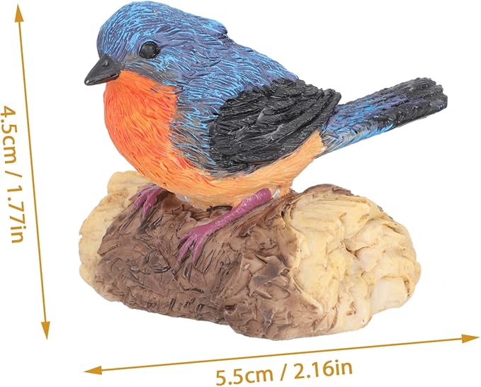 Cabilock 1Set Resin Bird Sculpture Birds Nest Outdoor Garden Decor for Patio Balcony Weather Resistant Park Ornament