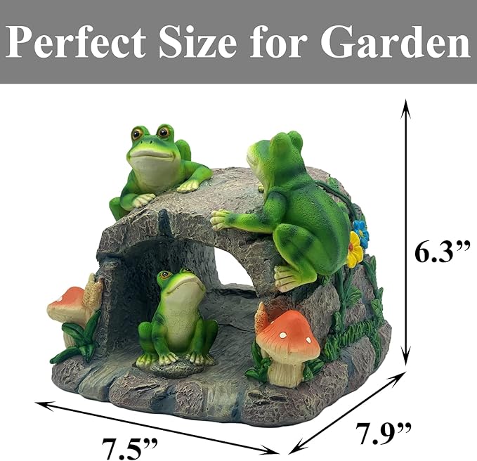 Gutter Downspout Extension Decorative Statue, Frog Statues 3”×4” Gutter Downspout Splash Block Extender, Outdoor Patio Lawn Ornaments, Animals Statue Decorative for Gutter Downspout Guardian Rain