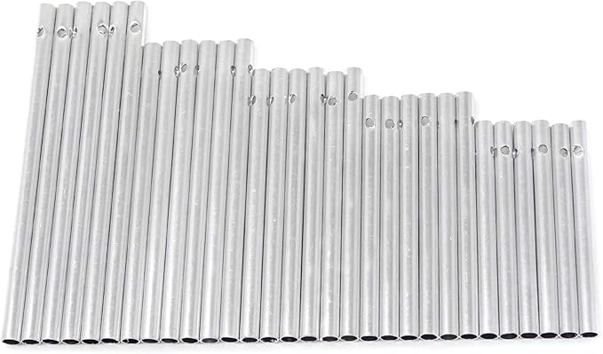 HONBAY 30PCS Silver Wind Chime Tubes Empty Aluminum Tubes Wind Chime kit Parts Supplies for Home Garden Outdoor Hanging Decorations (70/80/90/100/115mm)
