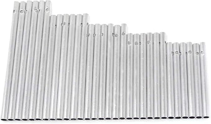 HONBAY 30PCS Silver Wind Chime Tubes Empty Aluminum Tubes Wind Chime kit Parts Supplies for Home Garden Outdoor Hanging Decorations (70/80/90/100/115mm)
