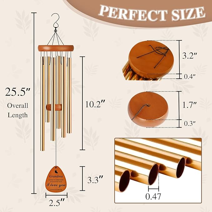 Gifts for Grandma, Grandma Gift Wind Chime, Grandma Birthday Gifts from Grandchildren, Mothers Day Thanksgiving for Grandma, Nana