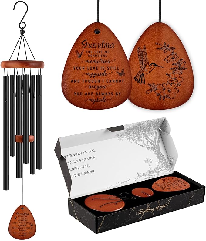 SteadStyle Memorial Gifts for Loss of Grandma, Memorial Wind Chimes, in Memory of Loved One, Bereavement Gifts, Sympathy Gift for Loss of Grandmom, Home Decor Outdoor Garden Patio
