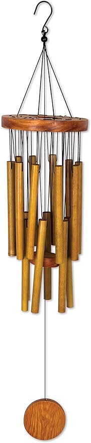 Sunset Vista Designs 91956 Outdoor Chimes Zen Gardens Bamboo Wind Chime for Patios Porches and More, 26-Inches Long, Circles