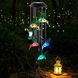 Hummingbird Solar Wind Chimes Outdoor, Father Gift, Birthday Gifts for Mother,Husband,Stepdad,Women,Grandma,Daughter,Aunt,Friend,Wife,Sister. dad and mom Gardening Gifts, Yard Decor
