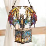 Jesuspirit - Window Hanging Suncatcher – Crystal Clear Acrylic & Wood Sun Catcher for Home Decor, for Women (I Am A Book Dragon, 6 Inches)