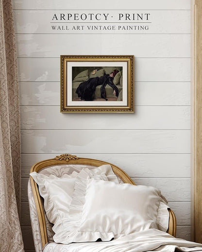 ARPEOTCY Vintage Gold Framed Wall Art, Classical Trendy Woman Gallery Paintings, Victorian Farmhouse Canvas Prints Home Decor, Wall Decor for Living Room Bathroom Bedroom, 11x14 inch