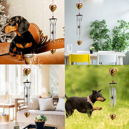 Wind Chimes for Outside 24" Dachshund Wind Chimes Outdoor Home Patio Garden Decor Windchimes Outdoors Gift Ideas for Women Mom Grandma Sisters