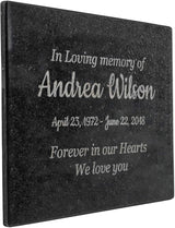 Customized In Loving Memory Black Granite Memorial or Sympathy Gift. Offered in a Variety of Sizes to Meet your Needs and Budget (8.5 x 11 x .4")