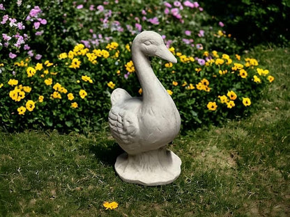 Concrete Goose Porch Statue Standing Stone Duck Figure Concrete Garden Goose Sculpture