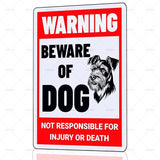 Beware of Dog Sign Schnauzer Metal Sign Warning Beware of Dog Signs for Fence Outdoor Farm Garden Gate Home Yard Decor 12x16 Inch