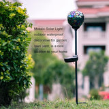 VCUTEKA Solar Lights Outdoor Decorative - Mosaic Solar Garden Light Waterproof LED Pathway Stake Light for Landscape Lawn Patio Yard Decoration, 1 Pack