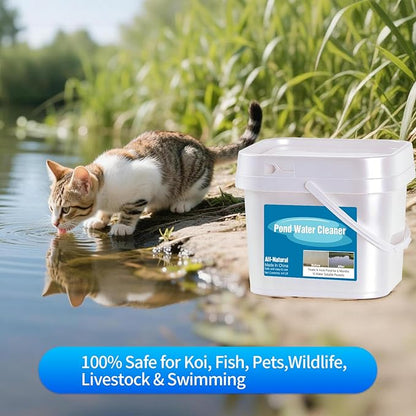 Pond Water Cleaner, 12 Packets Natural Pond Clarifier Treatment for Improving Water Clarity, Eliminate Odor, Cleaner and Clear for Outdoor Ponds & Lakes, Safe for Fish, Pets, Livestock and Swimming