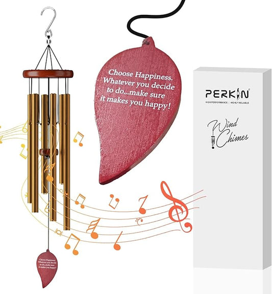 Aluminium Wind Chimes Outdoor, Garden, Patio Decoration. Classic Black Wind Chimes with Wind Catcher Beautiful Gift for Unisex