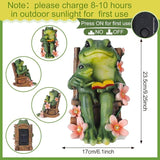 Thyle Frog Miniature Garden Statues Solar Family Reading Frog Garden Statue in Rocking Chair with LED Book Outdoor for Mom Women Grandma Patio Yard Lawn Decor Birthday Gifts Housewarming Decoration