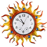 shumi Sun Outdoor Clock, Wall Clock with Temperature Waterproof, Silent Non-Ticking Outside Clocks for Patio Garden Pool Living Room Home