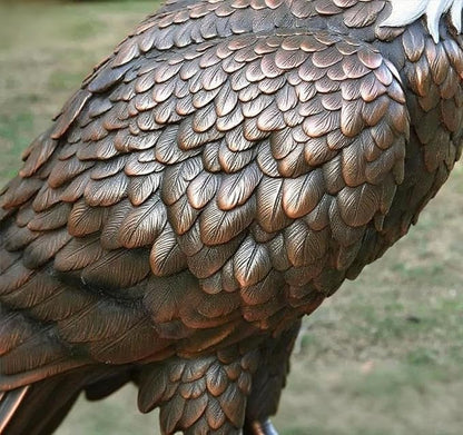H:24.4 inch Bald Eagle Statue Outdoor, Large Realistic Eagle Sculpture for Garden Decor, Hand-Painted Resin Lawn Eagle Statue, Majestic Yard Art and Patio Decoration