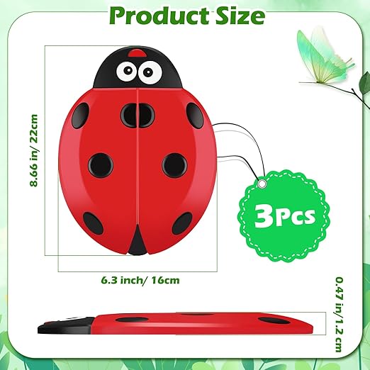 Landical 3 Pcs Ladybug Stepping Stone Garden Stepping Stones Walkway Decorative Stone for Garden Decor Outdoor Flower Beds Yard Decorations
