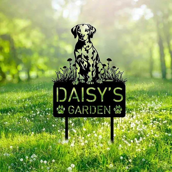 Custom Dalmation Dog Metal Memorial Garden Stake Personalized Pet Grave Marker Name Sign Remembrance Stake Decor Sympathy Dog Loss,Outdoor Statues for Yard Garden Lawn Patio Pathway Grave.