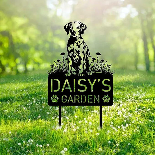 Custom Dalmation Dog Metal Memorial Garden Stake Personalized Pet Grave Marker Name Sign Remembrance Stake Decor Sympathy Dog Loss,Outdoor Statues for Yard Garden Lawn Patio Pathway Grave.