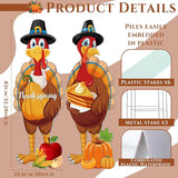 Umigy 3 Pcs Thanksgiving Yard Sign Gobble Turkey Garden Decor with Stakes 32 x 10 Inch Harvest Turkey Outdoor Lawn Sign Thanksgiving Yard Decor Garden Decoration Outside for Home Pathway Walkway