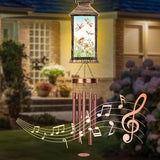 YHmall Wind Chimes for Outside, 37" Windchimes Outdoors Birthday Memorial Dragonfly Gifts for Women Mom Grandma, Hanging Solar Lantern Outdoor for Home Patio Yard Garden Decor