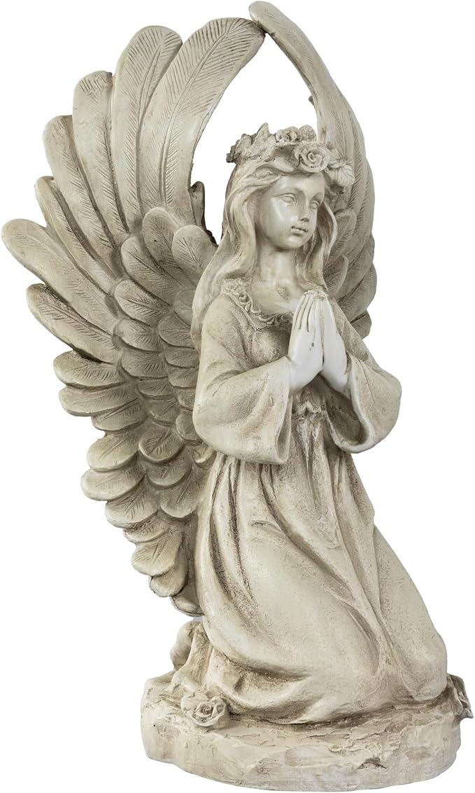 Northlight 15.25" Angel Kneeling in Prayer Outdoor Garden Statue