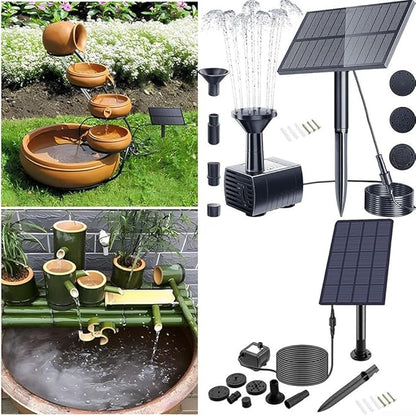Solar Garden Fountain with Adjustable Spray Options, Perfect Addition to Bird Baths and Ponds (1.5W Without Battery)