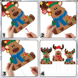 Weysat 3 Pcs Reindeer Christmas Yard Signs with Stakes Waterproof Elk Decoration Outdoor Xmas Reindeer Yard Stakes Lawn Signs for Christmas Holiday Pathway Garden Patio Party Favors (Regular)