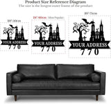 Personalized Gothic House Number metal Signs,Custom Address Number Metal Wall Art Decor,Black Plaques Outdoor wall Decorative Signage,Shed(8-30 Inches) (Castle C)