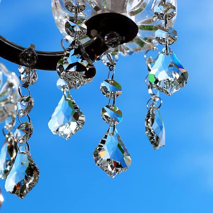 20pcs Crystal Maple Leaf Chandelier Prisms, Hanging Glass Crystals Beads for Christmas, Party, Decoration 38mm (Clear)