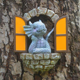 YWHWXB Garden Dragon Resin Sculpture,Lovely Outdoor Sculpture Ornaments,Garden Dragon Decor Statue for Home Patio Courtyard Lawn Decoration